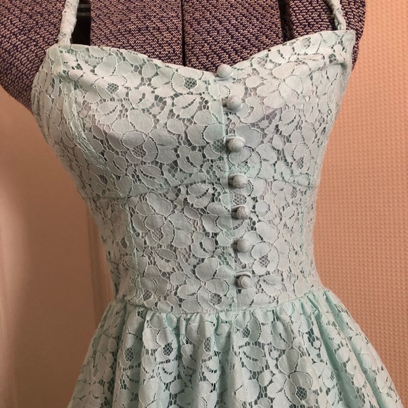 Talula Debutante lace dress in mint - Picture 3 of 10